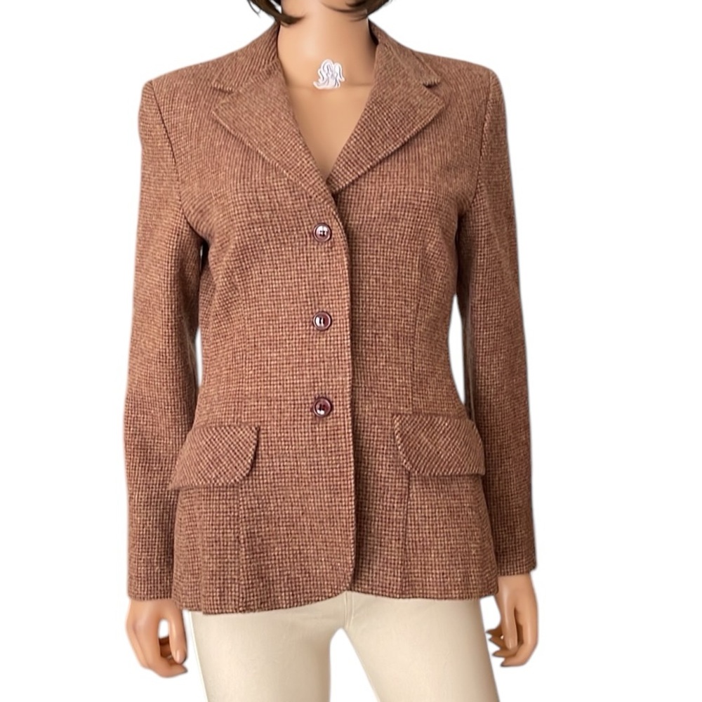 Vintage Country Suburbans Wool Tweed Blazer Jacket - Brown - Classic Preppy